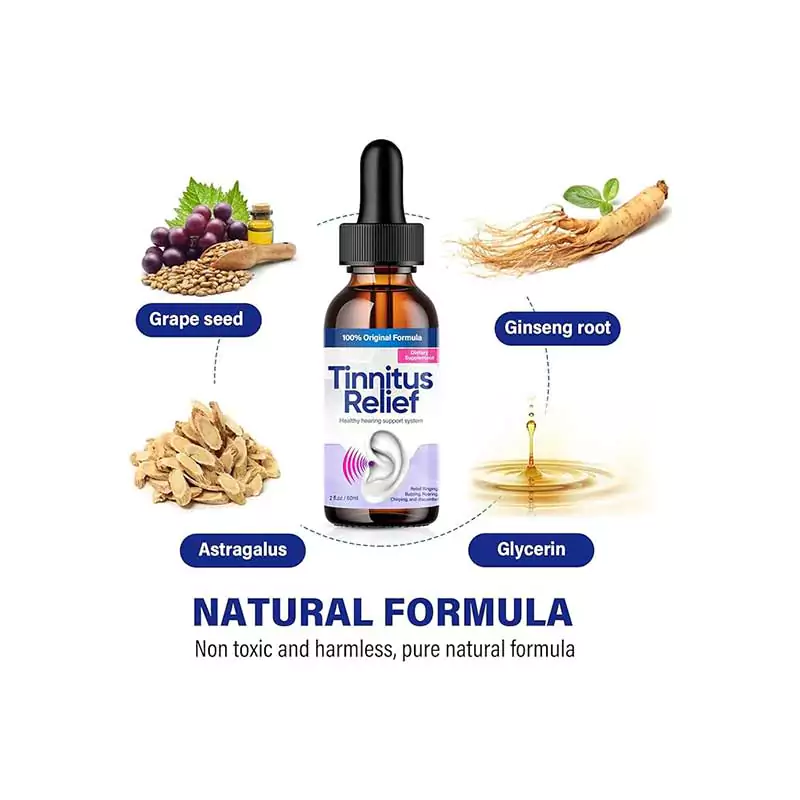 Tinnitus Relief for Ringing Ears, Tinnitus Treatment Supplements, Natural Herbal Blend, Support Ear Tinnitus Relief for Women Men